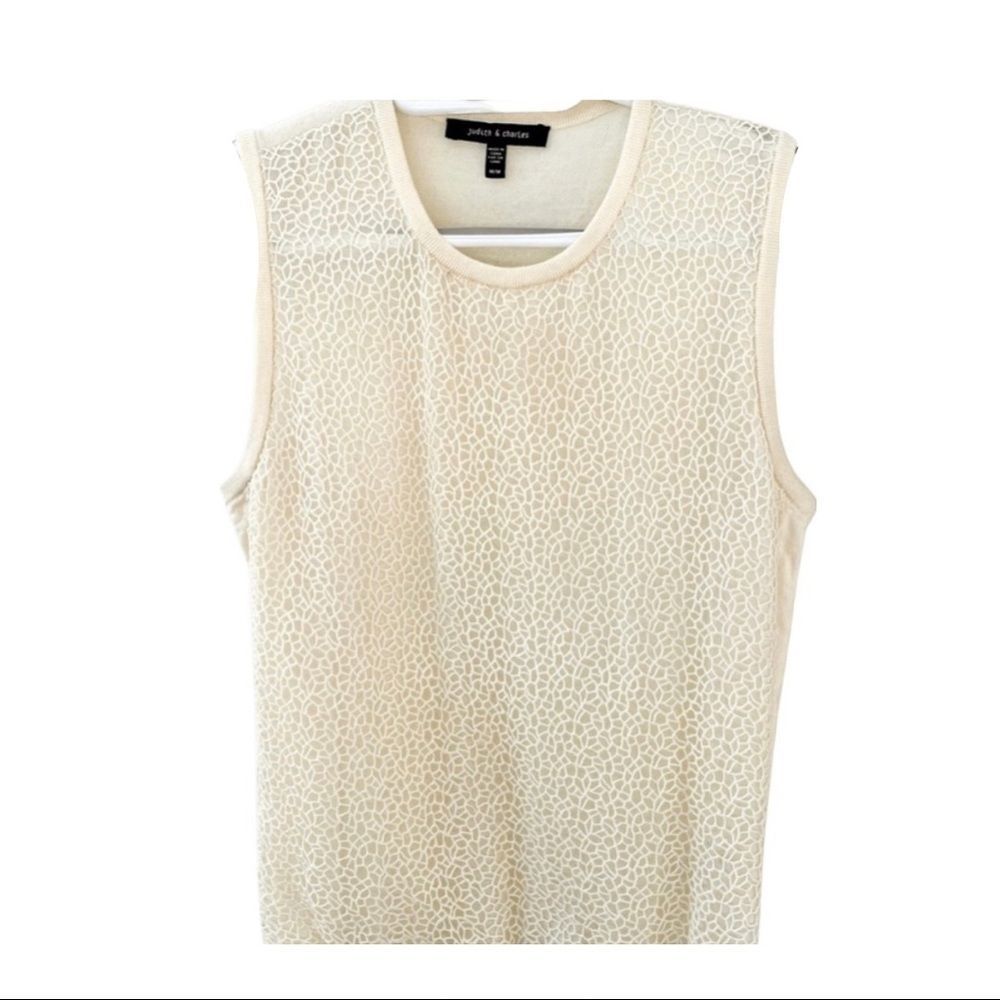 Judith & Charles Fine Merino Wool Eyelet Sleeveless Top